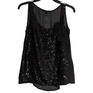 Jessica‎ Simpson Black Sequin Tank Size S